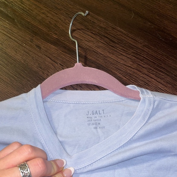 John Galt light blue short sleeve crop top - Picture 3 of 3